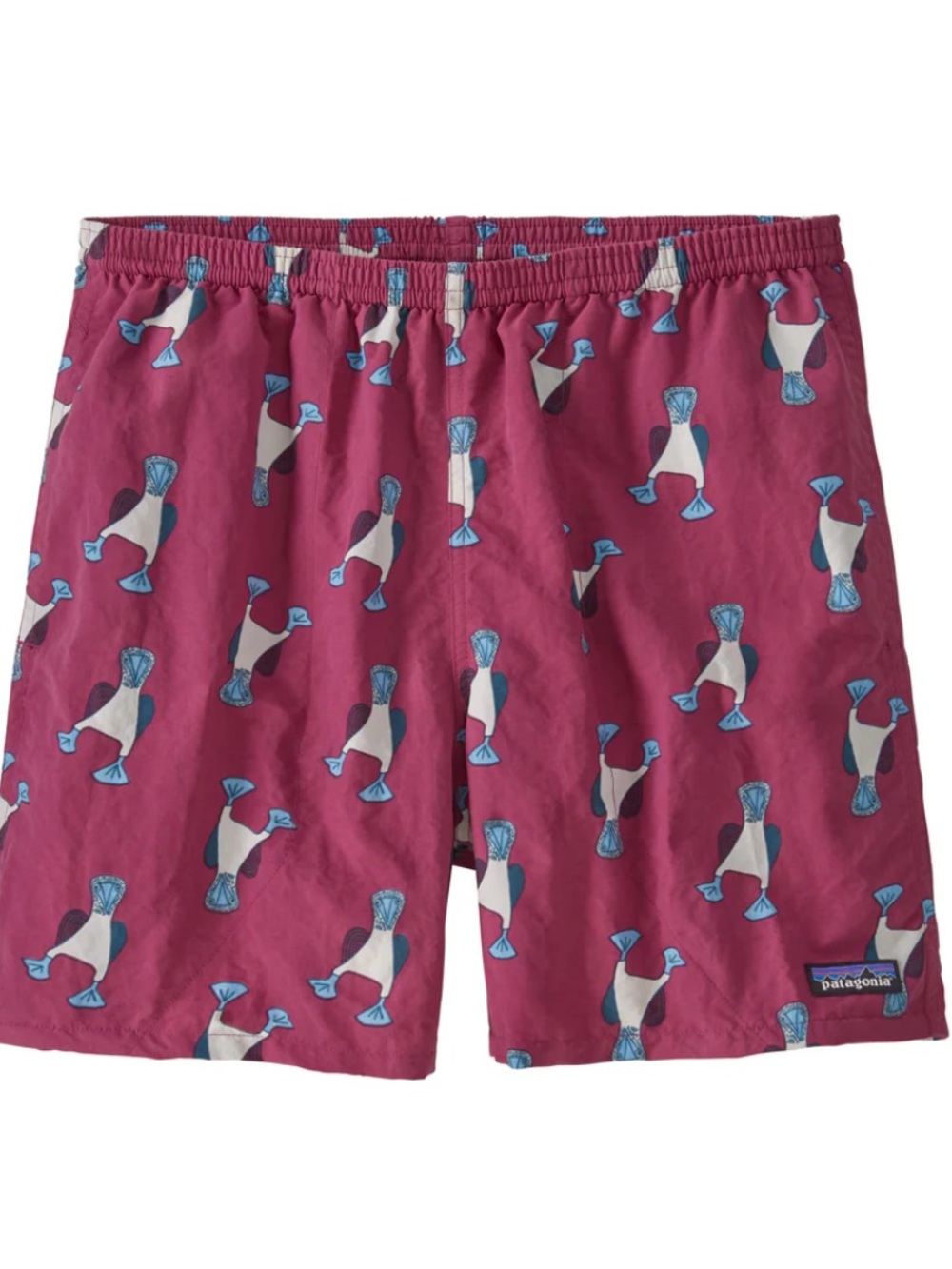 Patagonia • Men’s Baggies 5” Swim Shorts Star Pink Boobie Bird Print Size Large